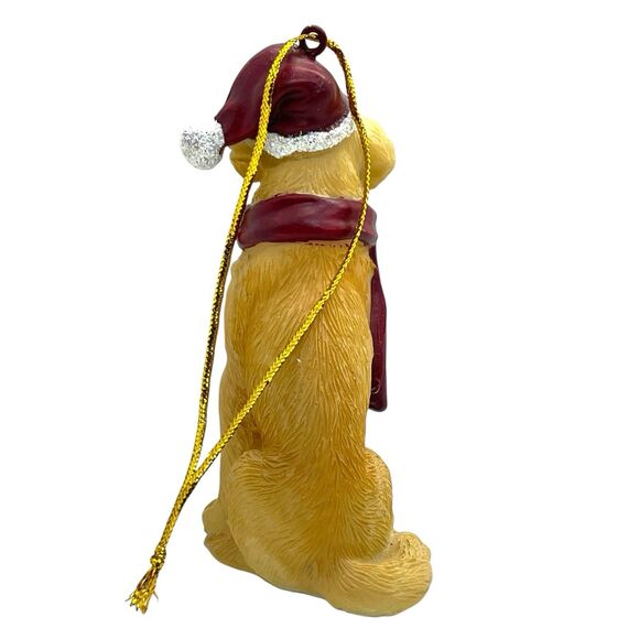 Design Toscano Golden Retriever In Scarf And Santa Hat Christmas Ornament - Picture 4 of 10